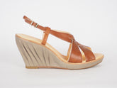Womens Timberland Marge Canvas 16662 Tan Leather Casual Summer Wedge Sandals